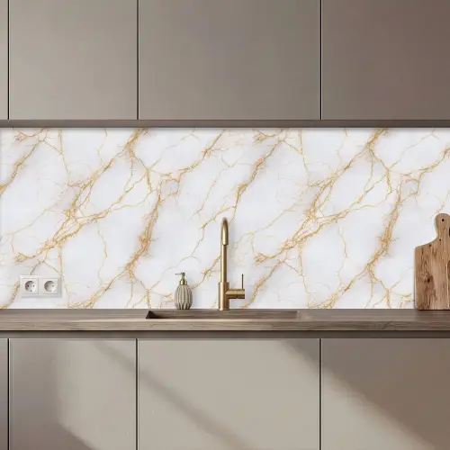 Wit - Goud - Marmer - Aders keuken achterwand 2 middel 871 zz_3dshopping