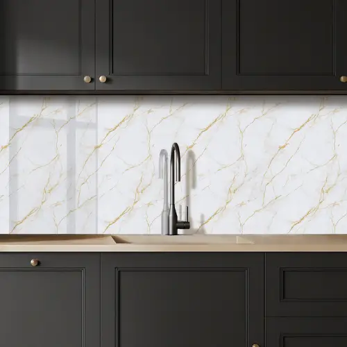 Wit - Marmer - Goud - Luxueus keuken achterwand 2 middel 871 -sfeer1