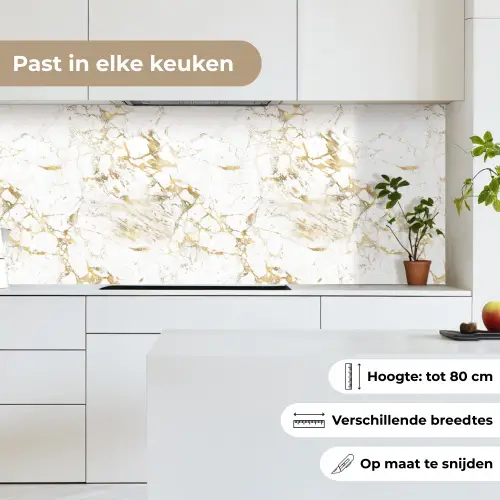 Wit - Marmer - Luxe - Goud keuken achterwand 2 middel 871 -sfeer4_NL