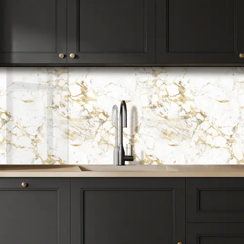 Wit - Marmer - Luxe - Goud keuken achterwand 2 middel 871 -sfeer1
