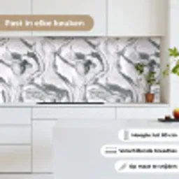Wit - Marmer - Golvend - Grafiet keuken achterwand 2 middel 871 -sfeer4_NL