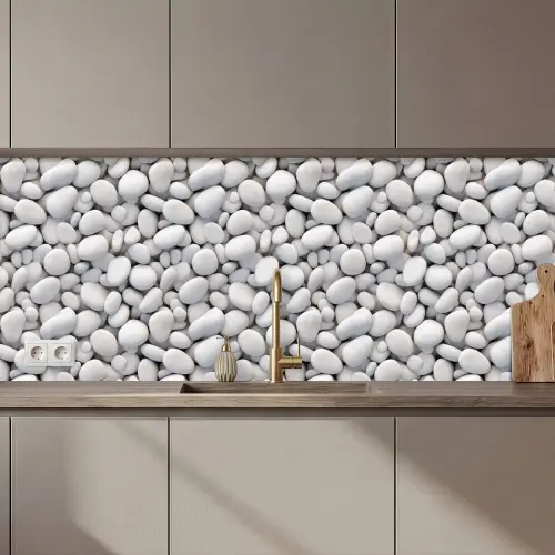 Wit - Kiezels - Egaal keuken achterwand 2 middel 871 zz_3dshopping
