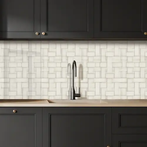 Vlechtwerk - Banen - Beige keuken achterwand 2 middel 871 -sfeer1