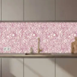 Kronkelende lijn - Magenta - Crème keuken achterwand 2 middel 871 zz_3dshopping