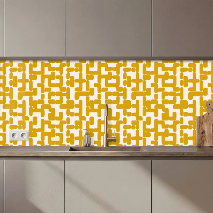 Geel - Beige - Patroon keuken achterwand 2 middel 871 zz_3dshopping