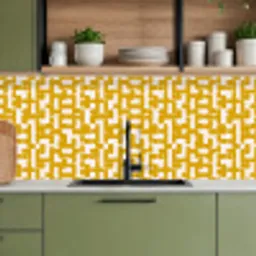 Geel - Beige - Patroon keuken achterwand 2 middel 871 -sfeer3