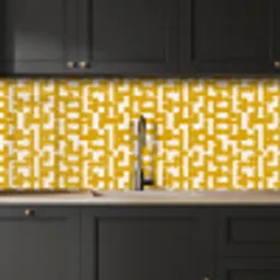 Geel - Beige - Patroon keuken achterwand 2 middel 871 -sfeer1