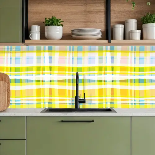 Geel - Patroon - Zomer keuken achterwand 2 middel 871 -sfeer3