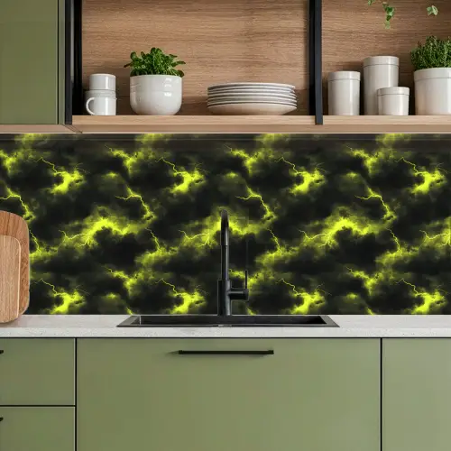 Geel - Storm - Wolken keuken achterwand 2 middel 871 -sfeer3