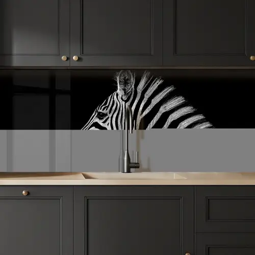 Zebra - Dier - Zwart keuken achterwand 2 middel -sfeer1