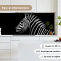 Zebra - Dier - Zwart keuken achterwand 2 middel -sfeer4_NL