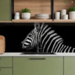Zebra - Dier - Zwart keuken achterwand 2 middel -sfeer3