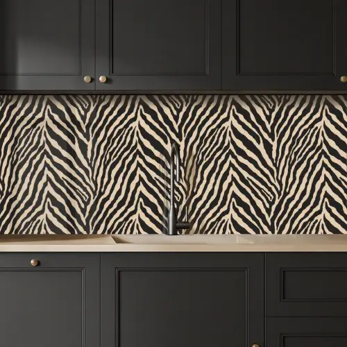 Zebra - Klassiek - Zwart keuken achterwand 2 middel 871 -sfeer1