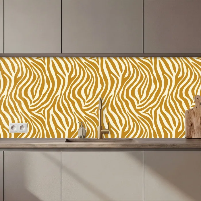 Zebra - Klassiek - Oker - Geel keuken achterwand 2 middel 871 zz_3dshopping