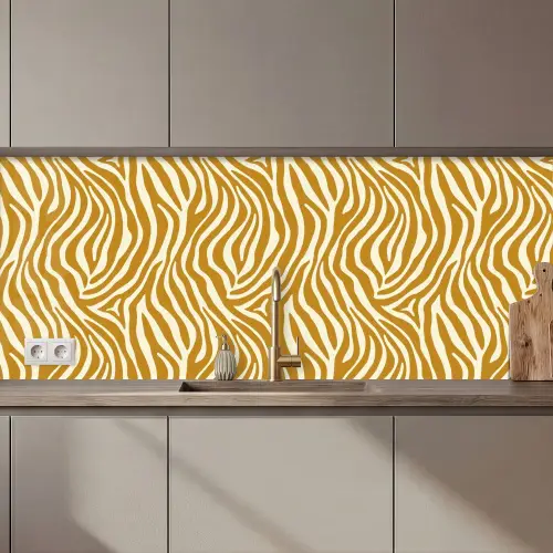 Zebra - Klassiek - Oker - Geel keuken achterwand 2 middel 871 zz_3dshopping