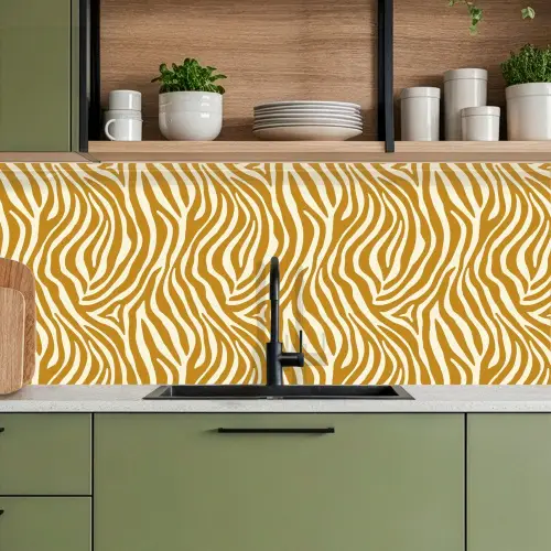 Zebra - Klassiek - Oker - Geel keuken achterwand 2 middel 871 -sfeer3