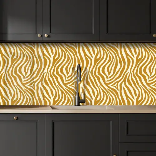 Zebra - Klassiek - Oker - Geel keuken achterwand 2 middel 871 -sfeer1