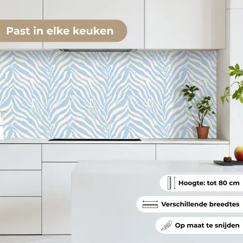 Zebra - Motief - Blauw - Wit keuken achterwand 2 middel 871 -sfeer4_NL