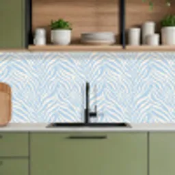 Zebra - Motief - Blauw - Wit keuken achterwand 2 middel 871 -sfeer3