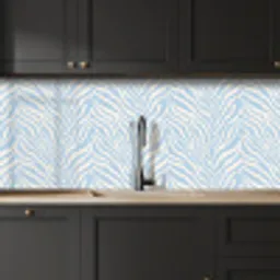 Zebra - Motief - Blauw - Wit keuken achterwand 2 middel 871 -sfeer1
