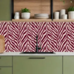Zebra - Motief - Bordeaux - Rood keuken achterwand 2 middel 871 -sfeer3