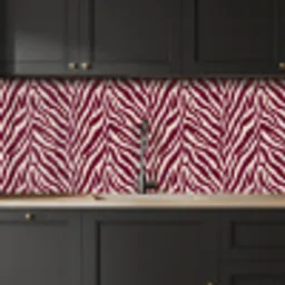 Zebra - Motief - Bordeaux - Rood keuken achterwand 2 middel 871 -sfeer1