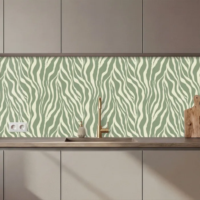 Zebra - Motief - Groen keuken achterwand 2 middel 871 zz_3dshopping