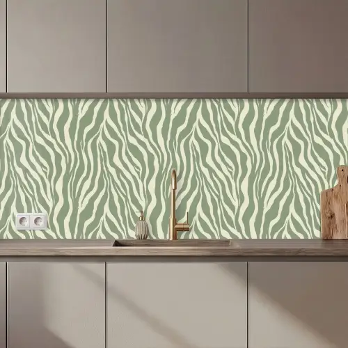 Zebra - Motief - Groen keuken achterwand 2 middel 871 zz_3dshopping