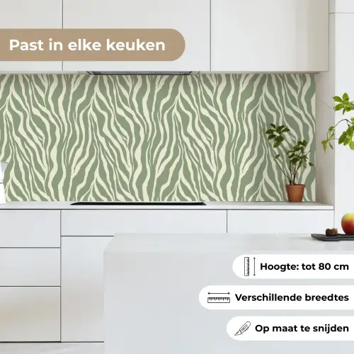 Zebra - Motief - Groen keuken achterwand 2 middel 871 -sfeer4_NL