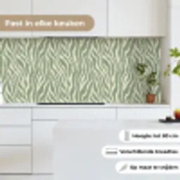 Zebra - Motief - Groen keuken achterwand 2 middel 871 -sfeer4_NL