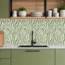 Zebra - Motief - Groen keuken achterwand 2 middel 871 -sfeer3