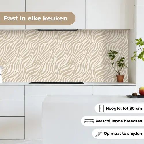 Zebra - Patroon - Beige keuken achterwand 2 middel 871 -sfeer4_NL