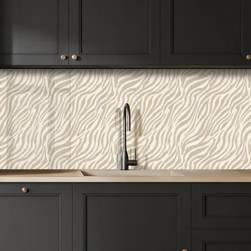 Zebra - Patroon - Beige keuken achterwand 2 middel 871 -sfeer1