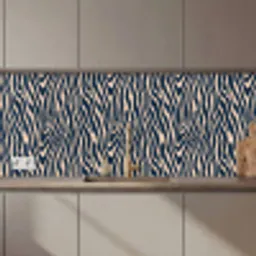 Zebra - Patroon - Blauw - Beige keuken achterwand 2 middel 871 zz_3dshopping