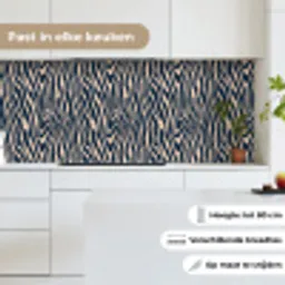 Zebra - Patroon - Blauw - Beige keuken achterwand 2 middel 871 -sfeer4_NL