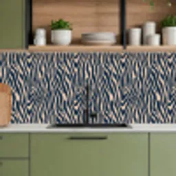 Zebra - Patroon - Blauw - Beige keuken achterwand 2 middel 871 -sfeer3