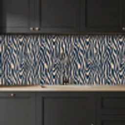 Zebra - Patroon - Blauw - Beige keuken achterwand 2 middel 871 -sfeer1