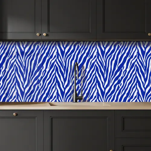 Zebra - Patroon - Kobalt - Blauw keuken achterwand 2 middel 871 -sfeer1