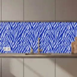 Zebra - Patroon - Kobalt - Blauw keuken achterwand 2 middel 871 zz_3dshopping