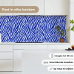 Zebra - Patroon - Kobalt - Blauw keuken achterwand 2 middel 871 -sfeer4_NL