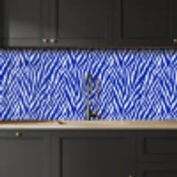 Zebra - Patroon - Kobalt - Blauw keuken achterwand 2 middel 871 -sfeer1
