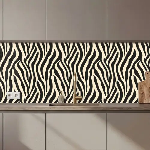 Zebra - Print - Klassiek - Zwart keuken achterwand 2 middel 871 zz_3dshopping