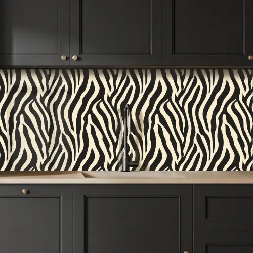 Zebra - Print - Klassiek - Zwart keuken achterwand 2 middel 871 -sfeer1