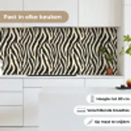 Zebra - Print - Klassiek - Zwart keuken achterwand 2 middel 871 -sfeer4_NL