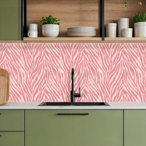Zebra - Print - Roze keuken achterwand 2 middel 871 -sfeer3