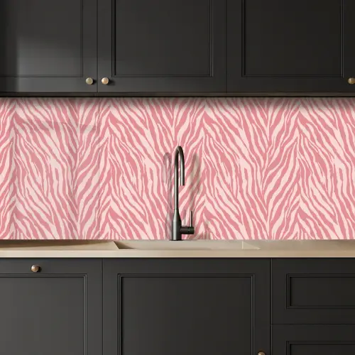 Zebra - Print - Roze keuken achterwand 2 middel 871 -sfeer1