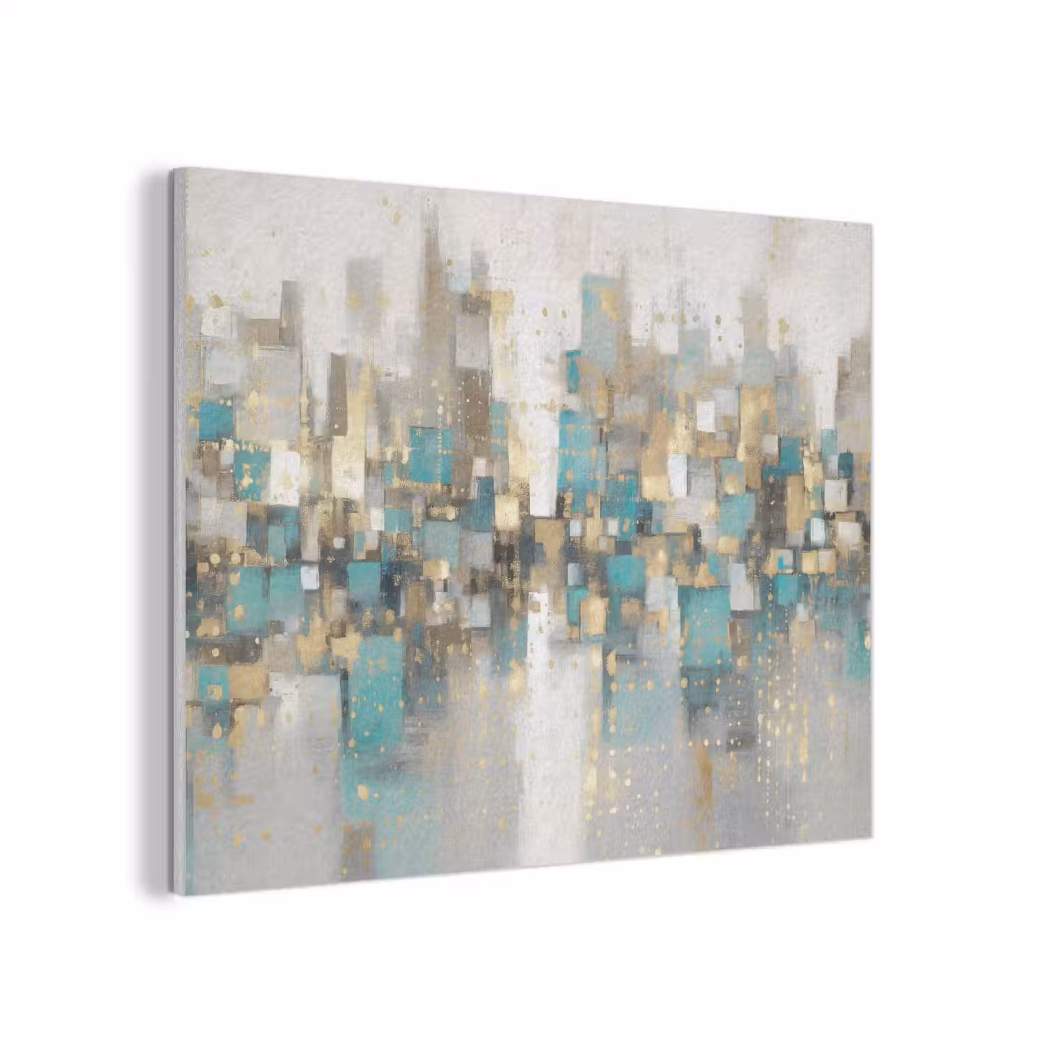 Abstract - Blokken - Goud - Skyline PET vilt klein -3d