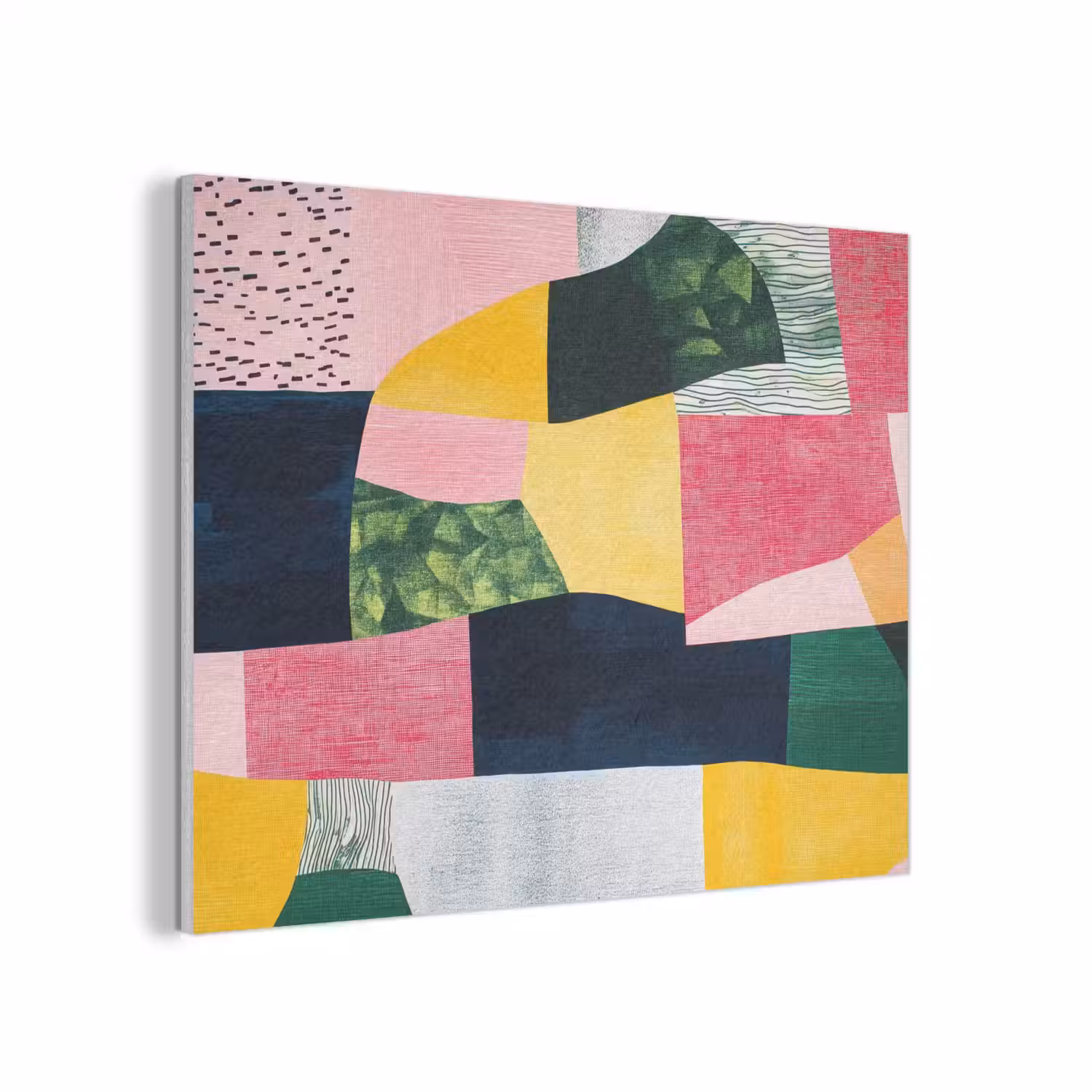 Abstract - Roze - Lappen - Vormen - Geel PET vilt klein -3d