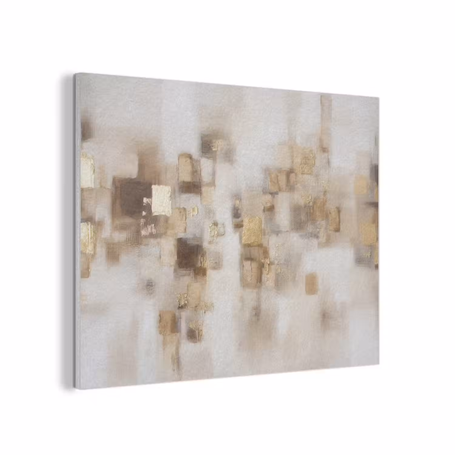 Abstracte vierkanten - Aardetonen - Mistig PET vilt klein -3d