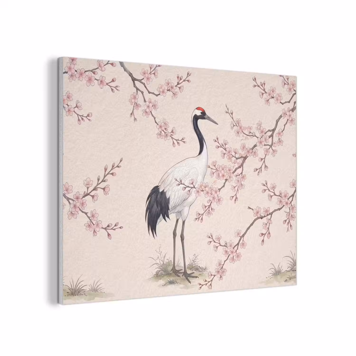 Aziatisch - Kraanvogel - Beige PET vilt klein -3d